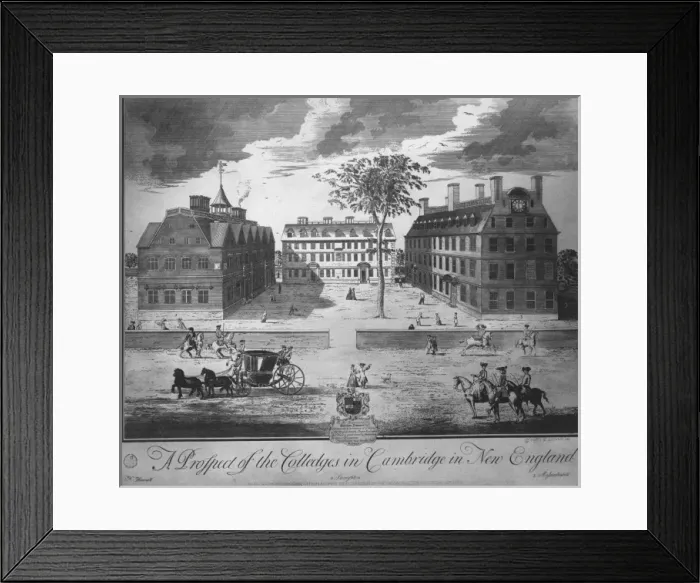 Framed Print : The prospect of the colledges (sic) in Cambridge in New Engl Framed Print : The prospect of the colledges (sic) in Cambridge in New Engl