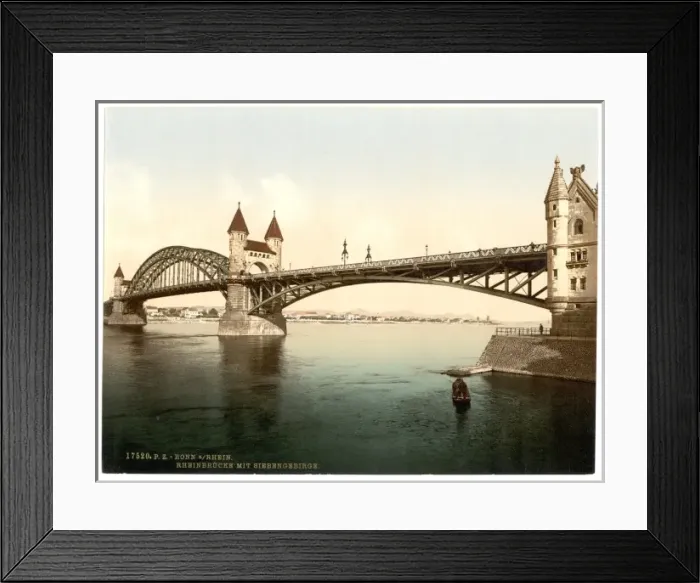 Framed Print : Rhine Bridge and Siebengebirge, Germany Framed Print : Rhine Bridge and Siebengebirge, Germany