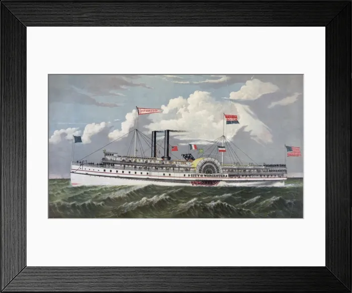 Framed Print : Norwich Line, between New York, Boston and Worcester, via Ne Framed Print : Norwich Line, between New York, Boston and Worcester, via Ne