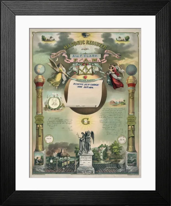 Framed Print : Masonic register Framed Print : Masonic register