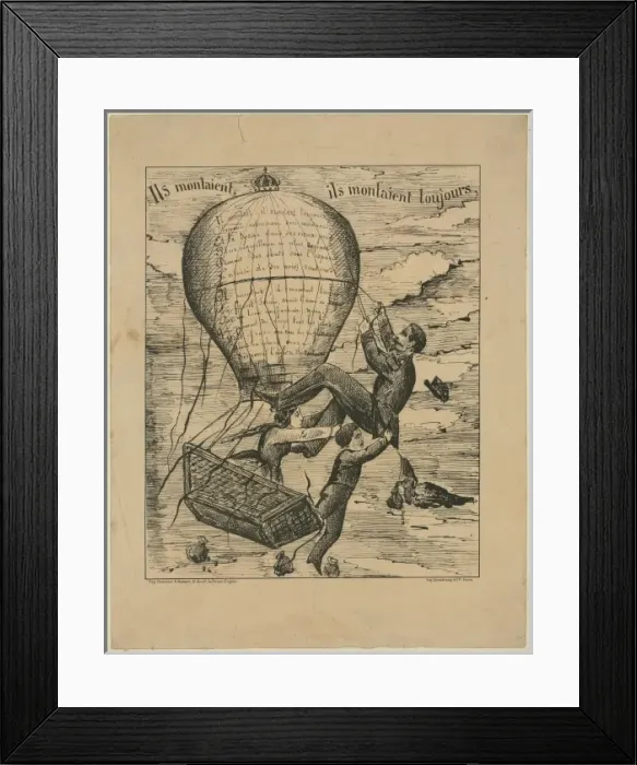 Framed Print : Louis Napoleon trying to climb higher by hanging onto the ro Framed Print : Louis Napoleon trying to climb higher by hanging onto the ro