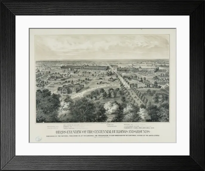 Framed Print : Birds eye view of the centennial buildings and grounds Framed Print : Birds eye view of the centennial buildings and grounds
