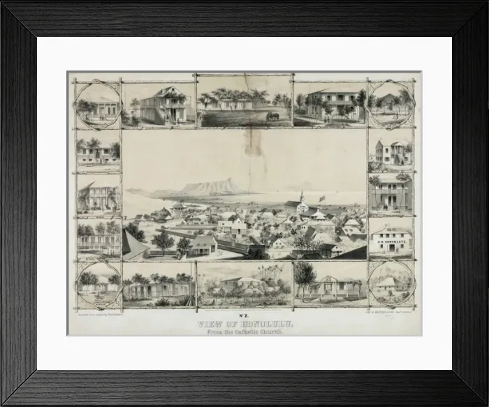 Framed Print : No. 2. View of Honolulu. From the Catholic church Framed Print : No. 2. View of Honolulu. From the Catholic church