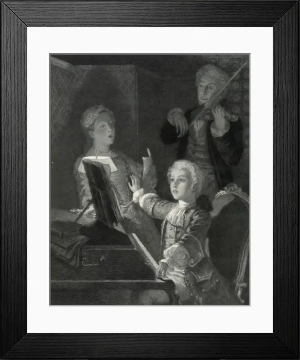 Framed Print : Mozart rehearsing his XIIth mass Framed Print : Mozart rehearsing his XIIth mass
