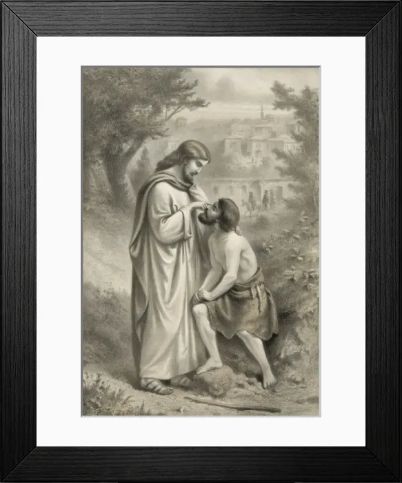 Framed Print : Christ restoring sight to the blind man Framed Print : Christ restoring sight to the blind man