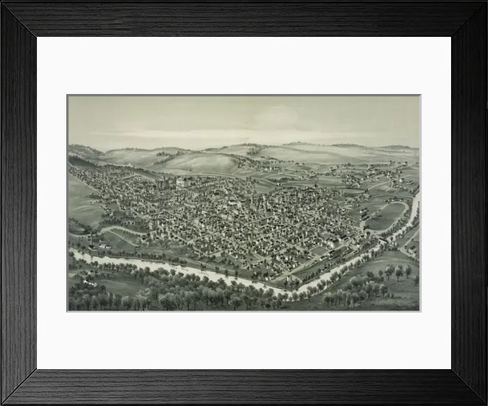Framed Print : Waynesburg, Greene County, Pennsylvania. 1897 Framed Print : Waynesburg, Greene County, Pennsylvania. 1897