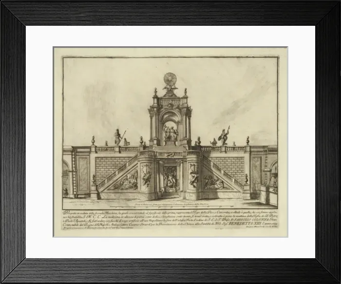 Framed Print : Prospetto in veduta della seconda macchin Framed Print : Prospetto in veduta della seconda macchin
