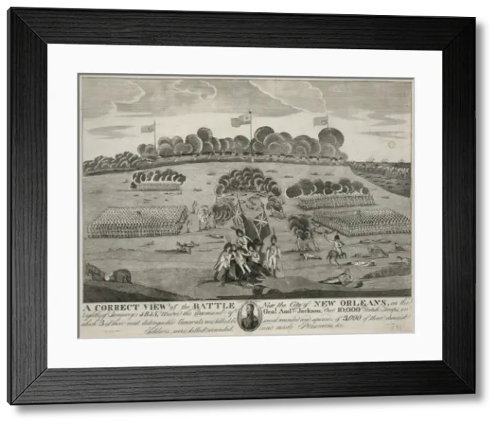 Framed Print : A correct view of the battle near the city of New Orleans, o Framed Print : A correct view of the battle near the city of New Orleans, o