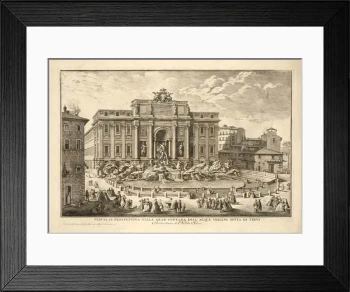 Framed Print : Veduta in Prospettiva della gran fontana dell acqua vergine Framed Print : Veduta in Prospettiva della gran fontana dell acqua vergine