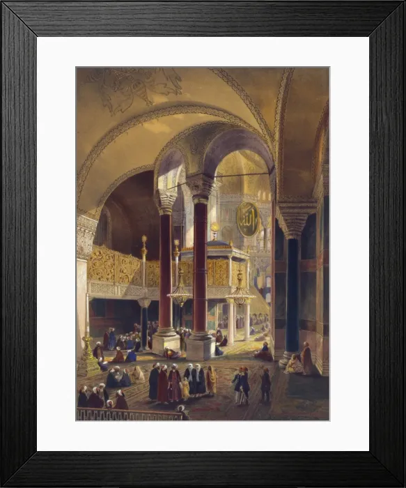 Framed Print : Print shows the gallery and imperial tribune of Ayasofya Mos Framed Print : Print shows the gallery and imperial tribune of Ayasofya Mos