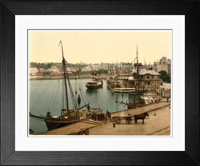 Framed Print : Steamboat pavillion and Jurgensbij, Flensburg, Schleswig-Hol Framed Print : Steamboat pavillion and Jurgensbij, Flensburg, Schleswig-Hol
