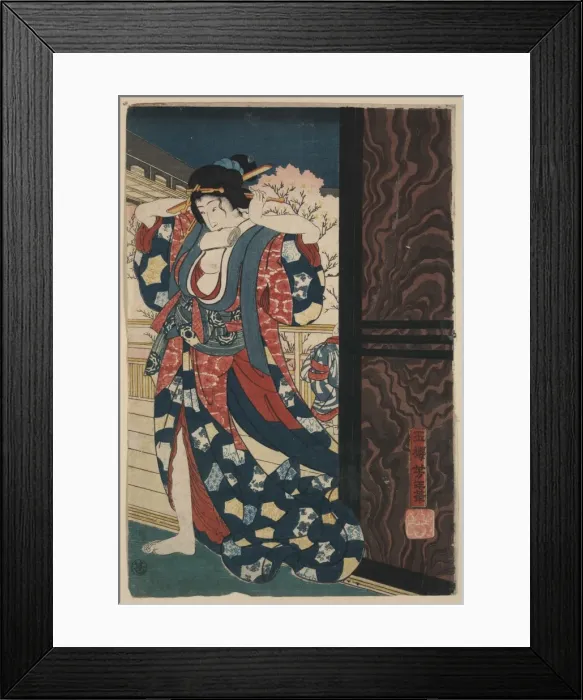 Framed Print : A courtesan fixing her hair Framed Print : A courtesan fixing her hair