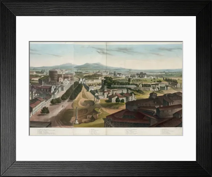 Framed Print : View of Rome, including So. Carlo, Palace of the Vatican, Mu