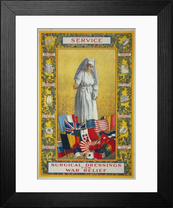 Framed Print : Service - Surgical dressings for war relief Framed Print : Service - Surgical dressings for war relief