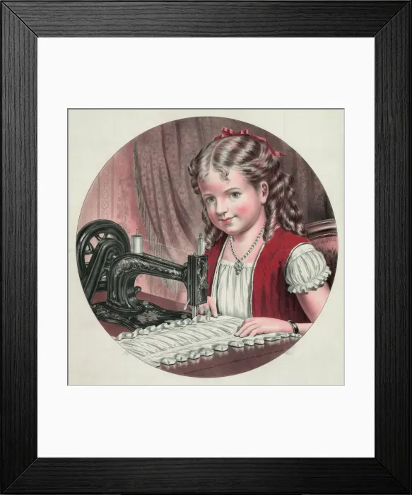 Framed Print : Child at sewing machine Framed Print : Child at sewing machine