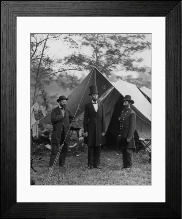 Framed Print : Antietam, Md. Allan Pinkerton, President Lincoln, and Maj. G Framed Print : Antietam, Md. Allan Pinkerton, President Lincoln, and Maj. G