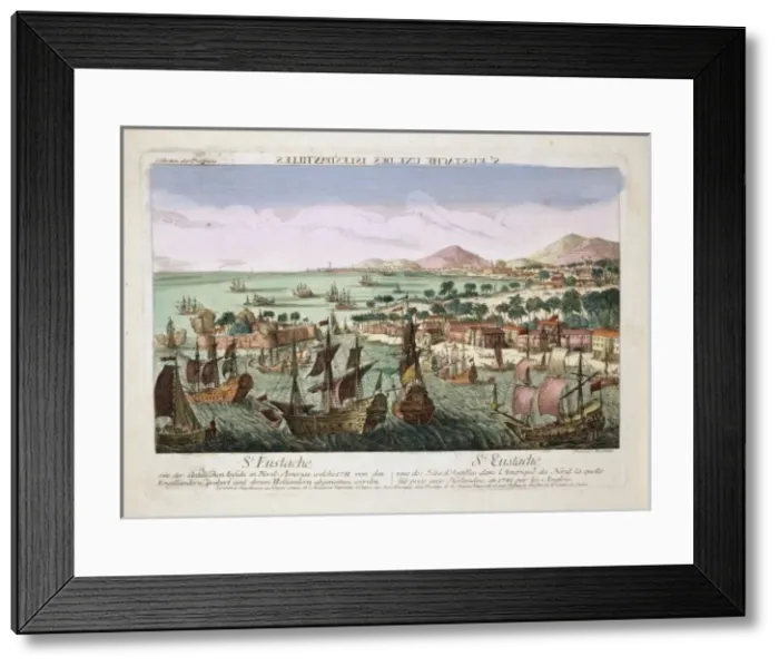 Framed Print : British naval assualt on Saint Eustatius Framed Print : British naval assualt on Saint Eustatius