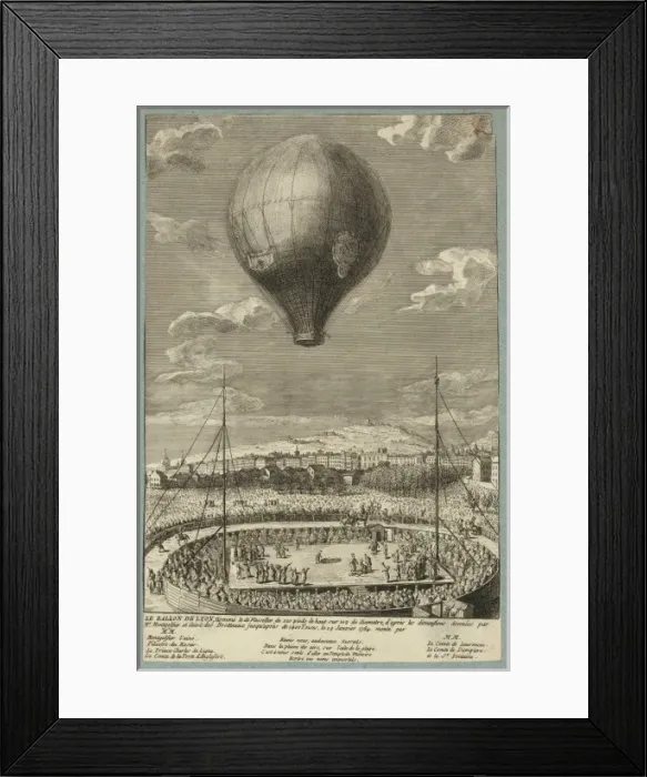 Framed Print : Le ballon de Lyon, nomme le de Flesselles de 120 pieds de ha Framed Print : Le ballon de Lyon, nomme le de Flesselles de 120 pieds de ha