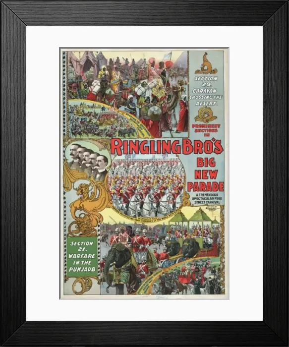 Framed Print : Prominent sections in Ringling Bro s. big new parade. A trem Framed Print : Prominent sections in Ringling Bro s. big new parade. A trem
