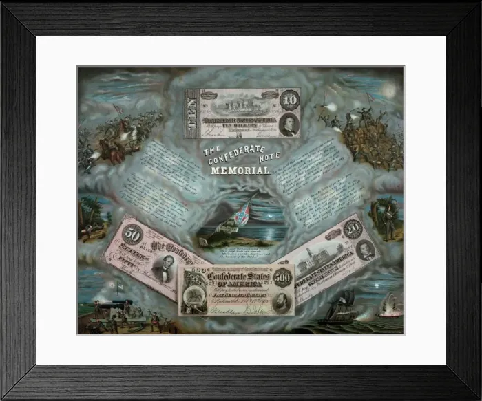 Framed Print : The Confederate note memorial Framed Print : The Confederate note memorial
