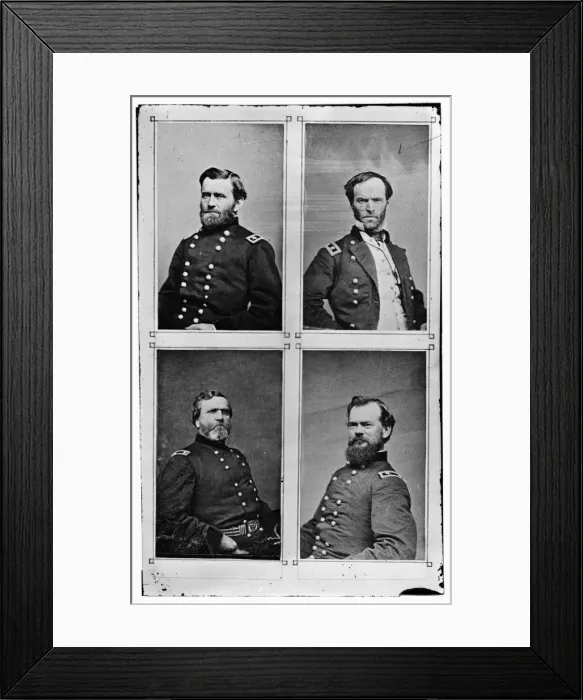 Framed Print : Grant, Sherman, Thomas, and McPherson Framed Print : Grant, Sherman, Thomas, and McPherson