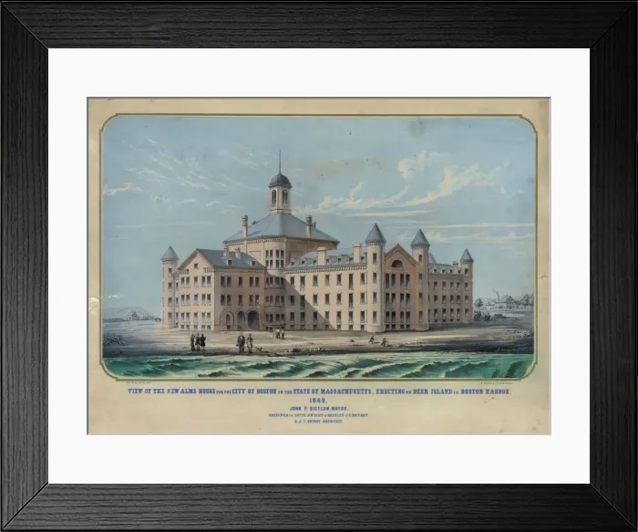 Framed Print : View of the new alms house for the city of Boston in the sta Framed Print : View of the new alms house for the city of Boston in the sta