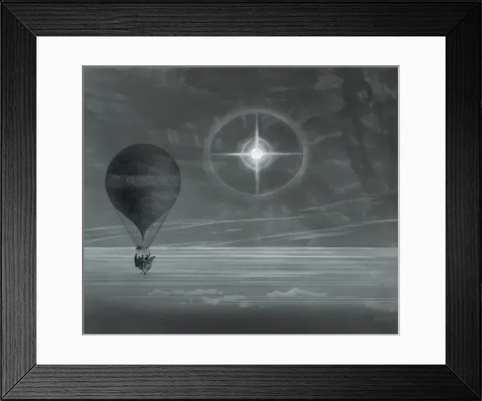 Framed Print : Lunar halo and luminescent cross observed during the balloon