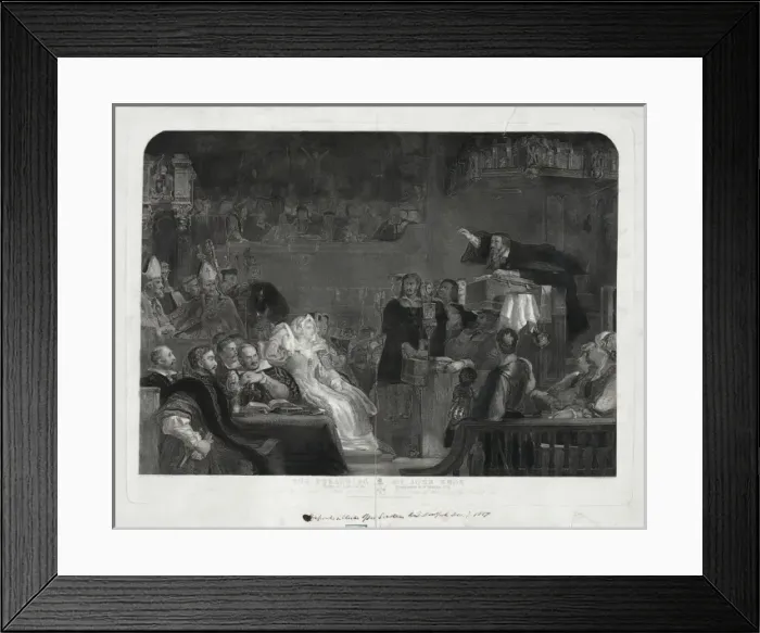Framed Print : The preaching of John Knox, before the Lords of the congrepa Framed Print : The preaching of John Knox, before the Lords of the congrepa