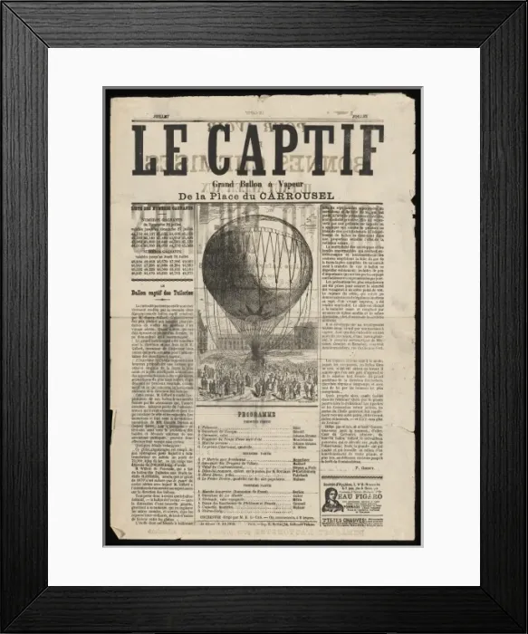 Framed Print : Le captif, grand ballon e vapeur, de la Place du Carrousel Framed Print : Le captif, grand ballon e vapeur, de la Place du Carrousel