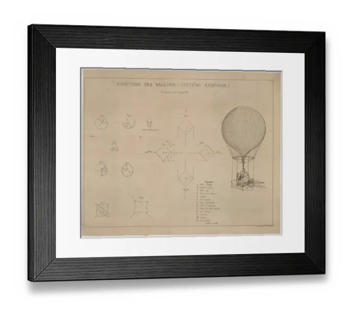 Framed Print : Direction des ballons (systeme Ardisson), Bordeaux, le 26 ja Framed Print : Direction des ballons (systeme Ardisson), Bordeaux, le 26 ja