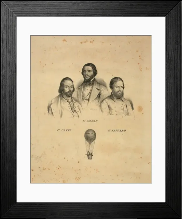 Framed Print : Portraits of three balloonists Ippolito Caffi, Francesco Arb Framed Print : Portraits of three balloonists Ippolito Caffi, Francesco Arb