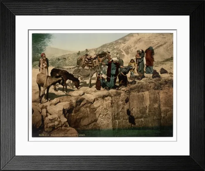Framed Print : Bedouins drawing water, Holy Land Framed Print : Bedouins drawing water, Holy Land