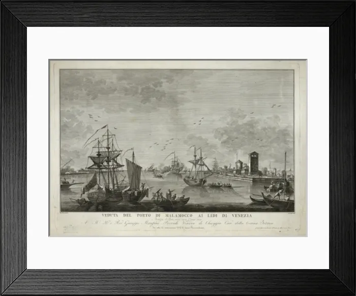Framed Print : Veduta del porto de Malamocco ai lidi di Venezia Framed Print : Veduta del porto de Malamocco ai lidi di Venezia