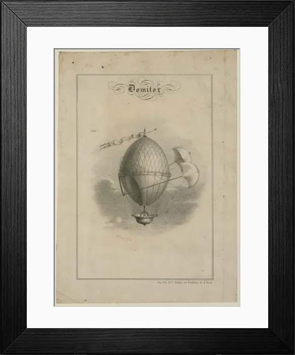 Framed Print : Domitor. Print shows Taillepied de La Garennes proposed system of aerial Framed Print : Domitor. Print shows Taillepied de La Garennes proposed system of aerial