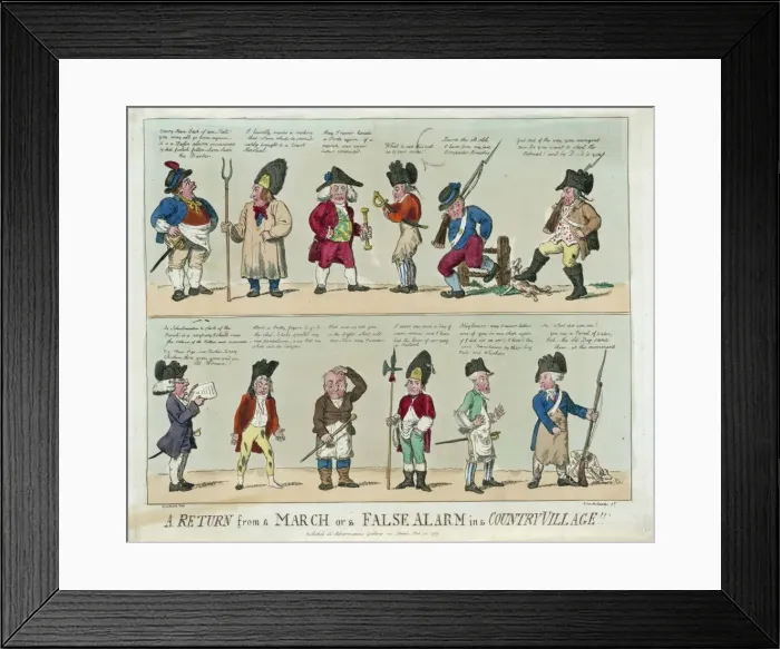 Framed Print : A return from a march or a false alarm in a country village Framed Print : A return from a march or a false alarm in a country village