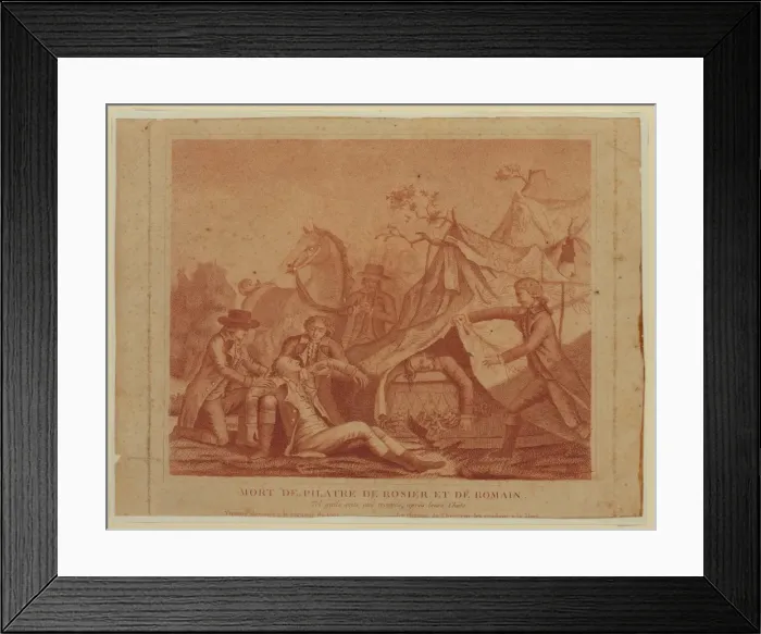 Framed Print : Mort de Pilatre de Rosier i. e. Rozier et de Romain. Tel quil Framed Print : Mort de Pilatre de Rosier i. e. Rozier et de Romain. Tel quil