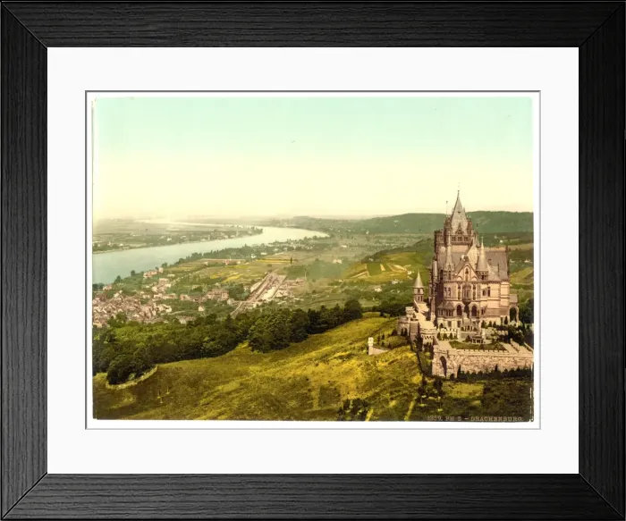 Framed Print : Drachenburg and Konigswinter, the Rhine, Germany Framed Print : Drachenburg and Konigswinter, the Rhine, Germany
