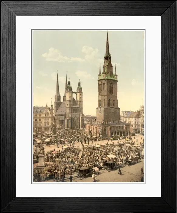 Framed Print : The market place, Halle, German Saxony, Germany Framed Print : The market place, Halle, German Saxony, Germany