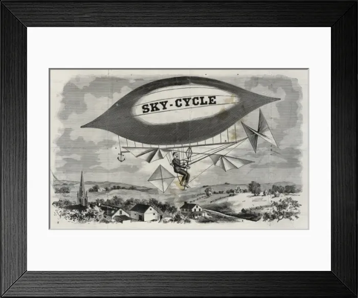 Framed Print : Sky-cycle. Date c1892 Aug. 15 Framed Print : Sky-cycle. Date c1892 Aug. 15