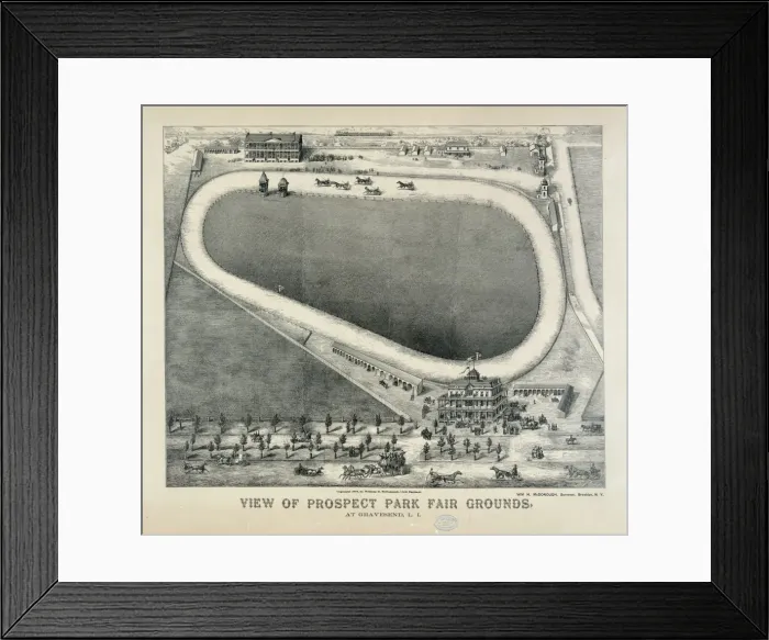 Framed Print : View of Prospect Park fair grounds, at Gravesend, L. I Framed Print : View of Prospect Park fair grounds, at Gravesend, L. I