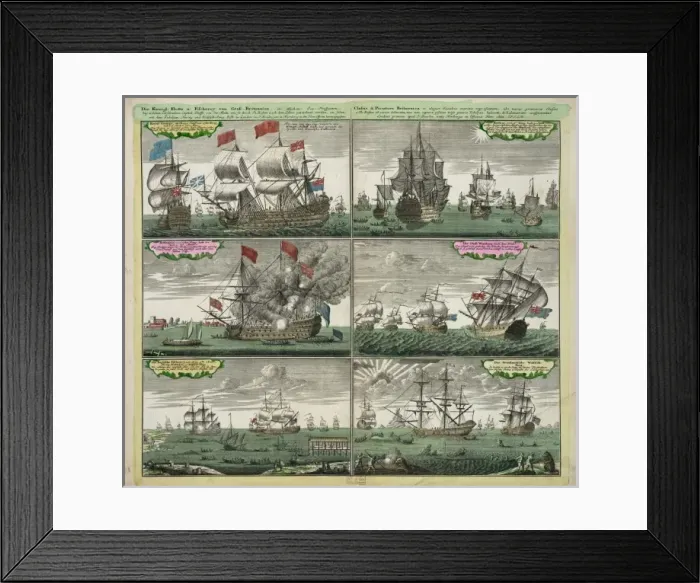 Framed Print : Die koenigl: flotte u: fifcherey von Gro?-Britannien Framed Print : Die koenigl: flotte u: fifcherey von Gro?-Britannien
