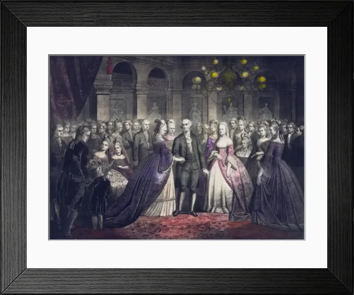Framed Print : Washingtons reception at the White House 1776 Framed Print : Washingtons reception at the White House 1776
