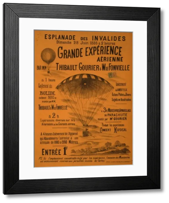 Framed Print : Grande experience aerienne par MM Thibault, Gourier & W. de Framed Print : Grande experience aerienne par MM Thibault, Gourier & W. de