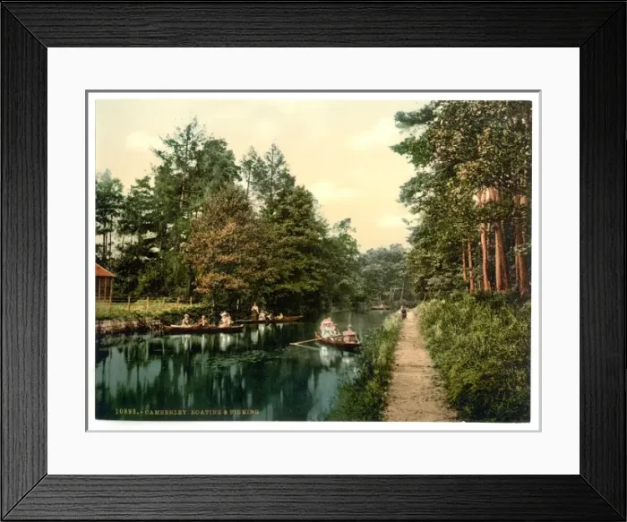 Framed Print : Boating and fishing, Camberley, England Framed Print : Boating and fishing, Camberley, England