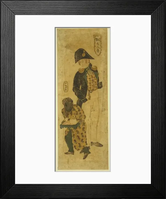 Framed Print : Portrait of red-haired man i. e. foreigner and black attenda Framed Print : Portrait of red-haired man i. e. foreigner and black attenda