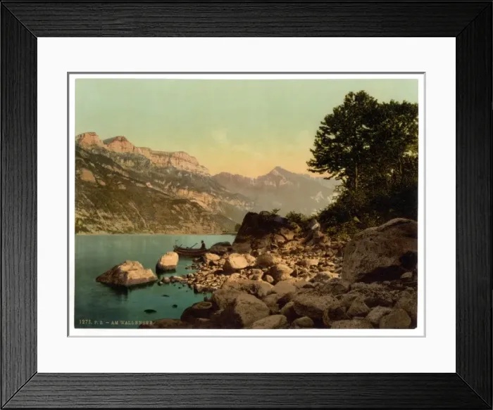 Framed Print : Wallenstadt Lake, Alpine landscape and view on the Sichelkam Framed Print : Wallenstadt Lake, Alpine landscape and view on the Sichelkam