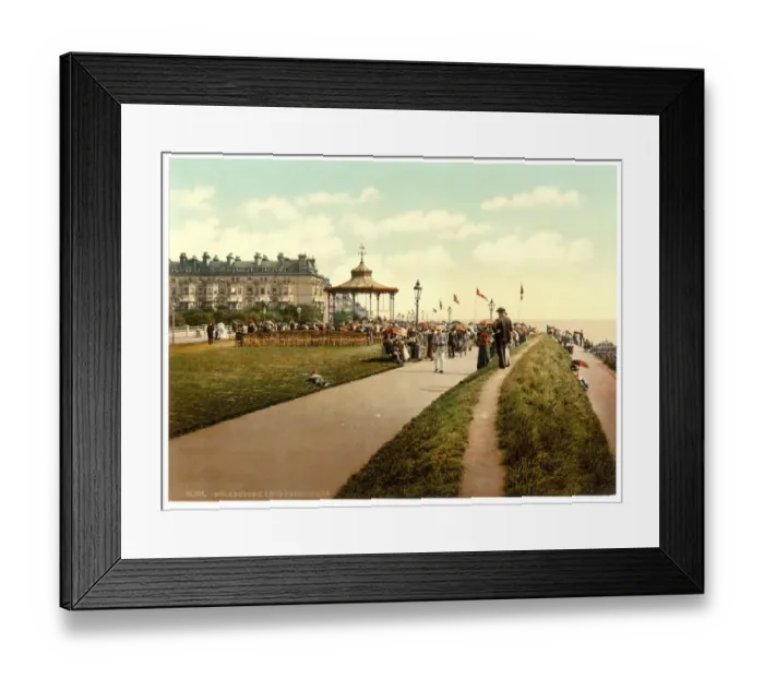 Framed Print : Lees Promenade and Bandstand, Folkestone, England Framed Print : Lees Promenade and Bandstand, Folkestone, England