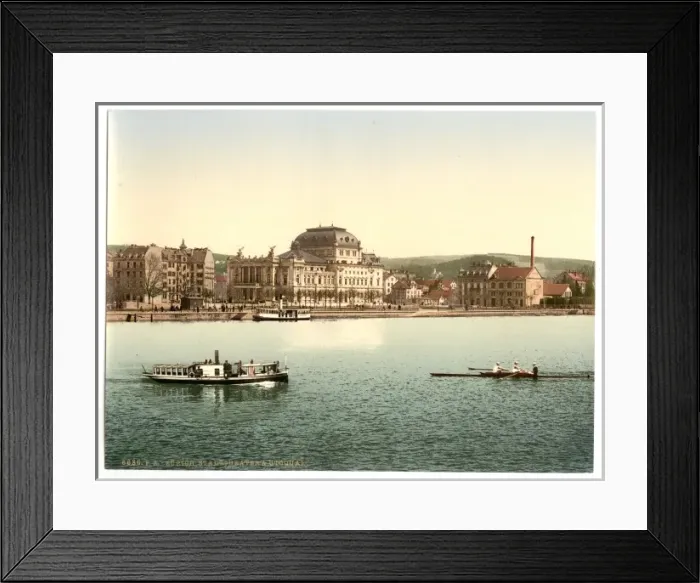 Framed Print : The theatre and Utoquay, Zurich, Switzerland Framed Print : The theatre and Utoquay, Zurich, Switzerland