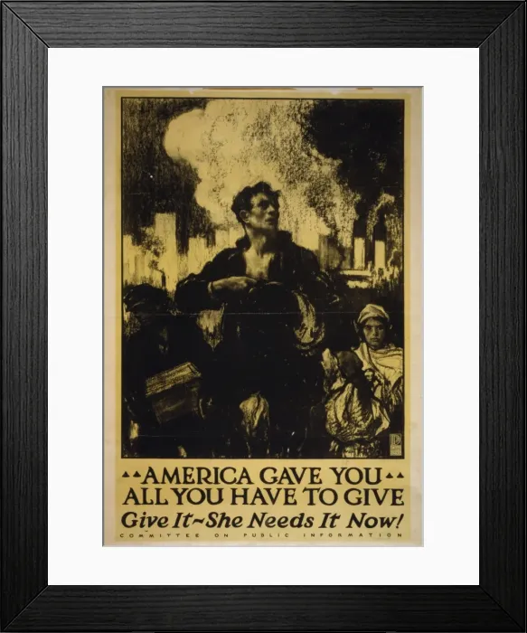 Framed Print : America gave you all you have to give, give it - she needs i Framed Print : America gave you all you have to give, give it - she needs i