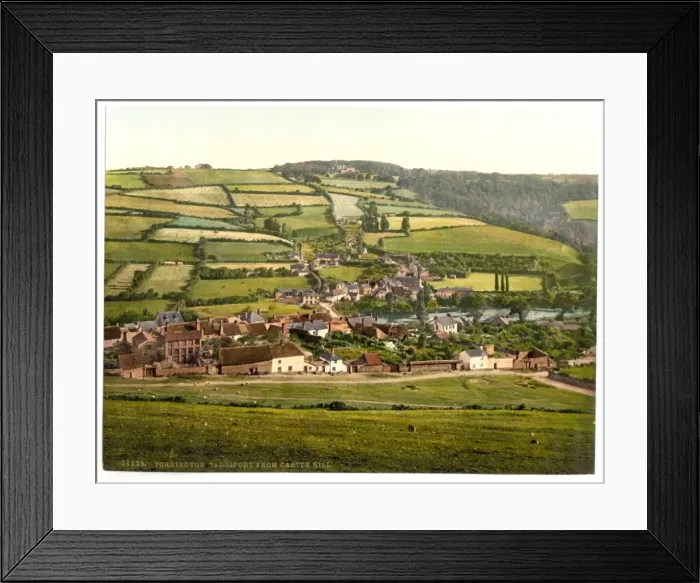 Framed Print : Taddiport from Castle Hill, Torrington, England Framed Print : Taddiport from Castle Hill, Torrington, England